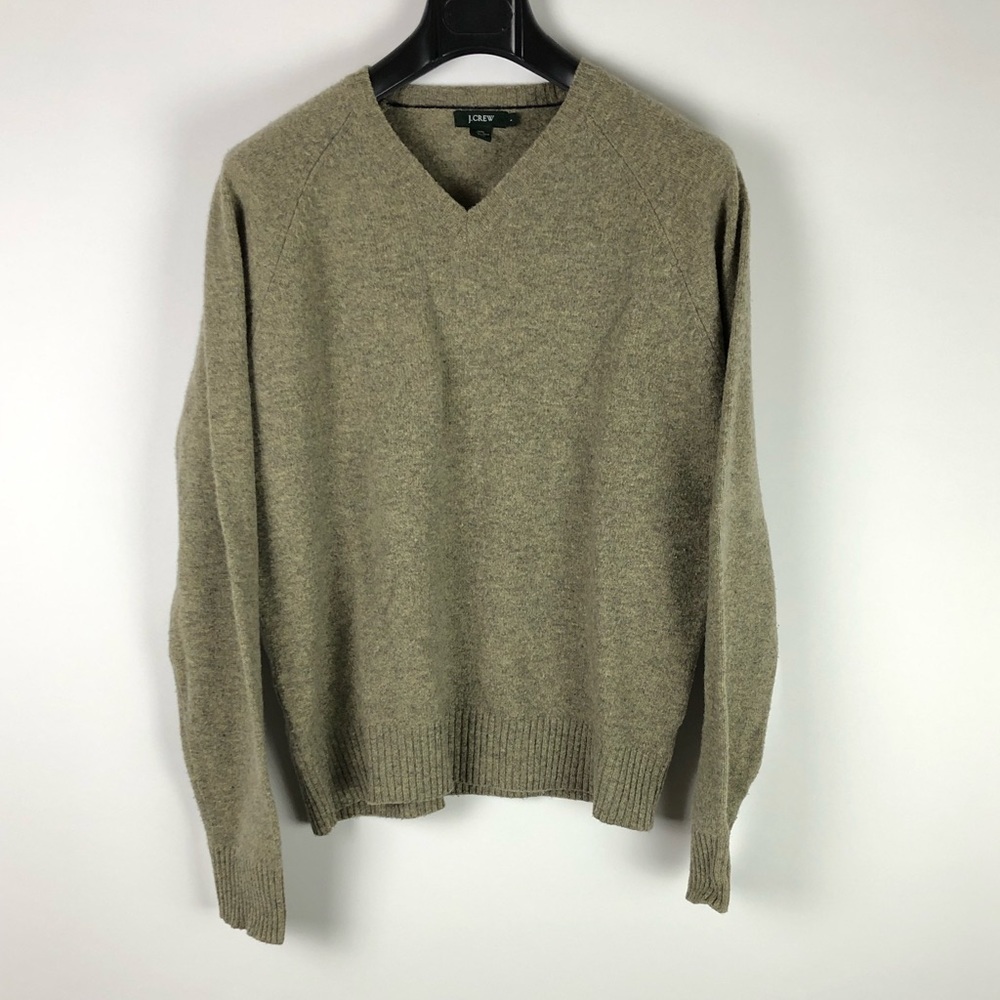 J. Crew, Gray V-Neck Sweater, Men's Large